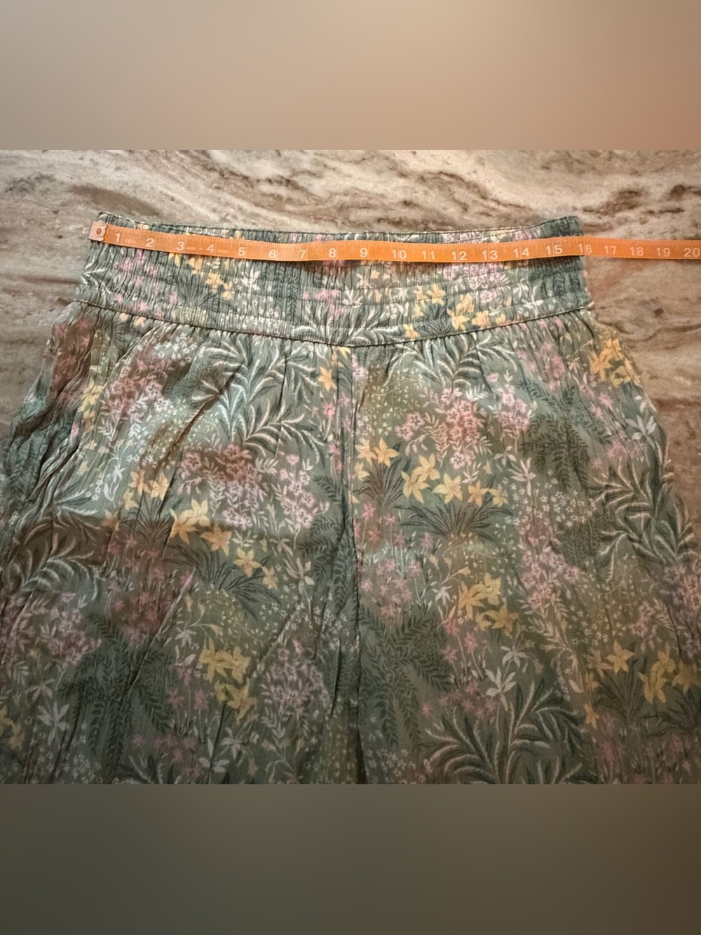 Wonderly Green Floral Pull-On Palazzo Pants - L - Picture 5 of 10